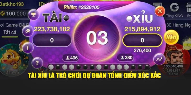 Tài xỉu là trò chơi dự đoán tổng điểm xúc xắc